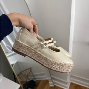 Women's Cream Espadrille Platform Shoes